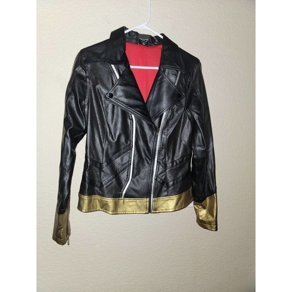 Her Universe Marvel Black Widow Faux Leather Womens Moto Jacket Size Medium - Picture 2 of 7